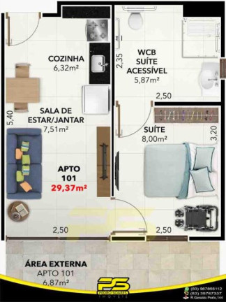 Imagem Apartamento com 2 Quartos à Venda, 49 m² em Bessa - João Pessoa Imagem Apartamento com 2 Quartos à Venda, 49 m² em Bessa - João Pessoa