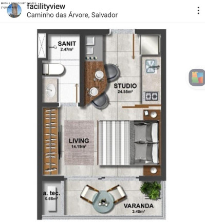 Imagem Imóvel com 1 Quarto à Venda, 25 m² em Caminho Das árvores - Salvador Imagem Imóvel com 1 Quarto à Venda, 25 m² em Caminho Das árvores - Salvador