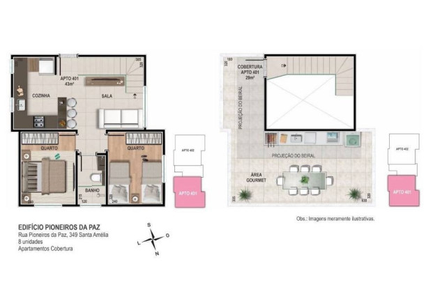 Foto do imóvel Apartamento com 3 Quartos à Venda, 45 m² em Santa Amélia - Belo Horizonte