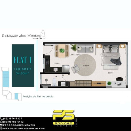 Imagem Sala Comercial à Venda, 34 m² em Ponta De Campina - Cabedelo