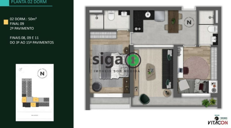 Imagem Apartamento com 2 Quartos à Venda, 50 m² em Jardins - São Paulo Imagem Apartamento com 2 Quartos à Venda, 50 m² em Jardins - São Paulo