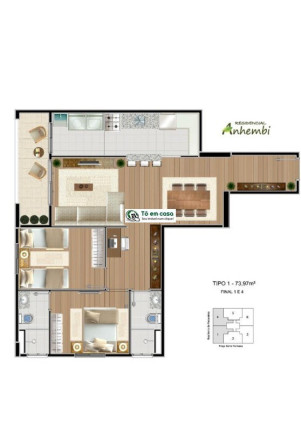 Imagem Imóvel com 2 Quartos à Venda, 74 m² em Jardim Anhembi - São José Dos Campos Imagem Imóvel com 2 Quartos à Venda, 74 m² em Jardim Anhembi - São José Dos Campos
