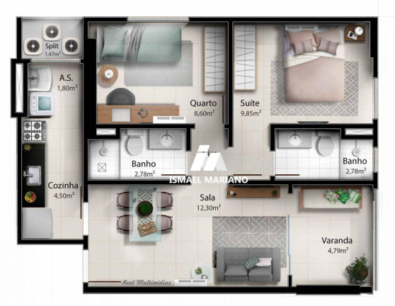 Imagem Apartamento com 2 Quartos à Venda, 55 m² em Praia De Itaparica - Vila Velha