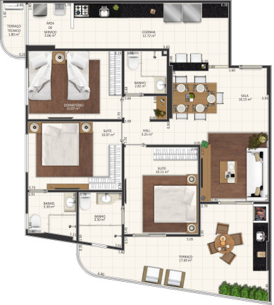 Imagem Apartamento com 3 Quartos à Venda, 106 m² em Aviação - Praia Grande