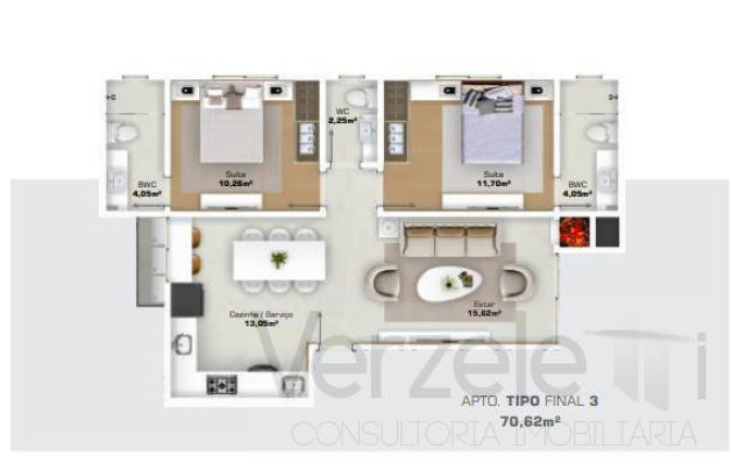Imagem Apartamento com 2 Quartos à Venda, 70 m² em São Francisco De Assis - Camboriú