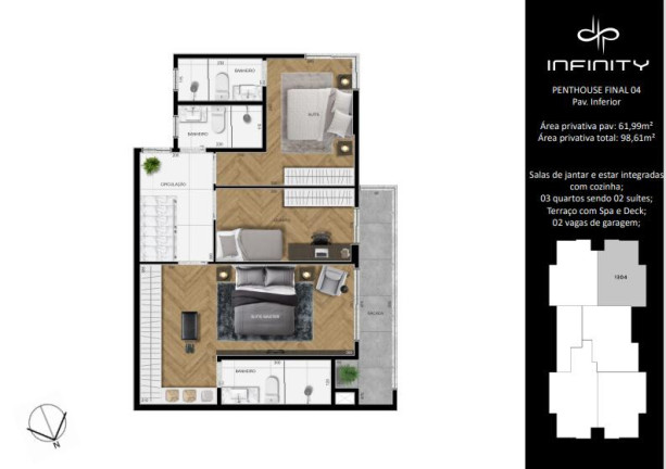 Imagem Apartamento com 3 Quartos à Venda, 107 m² em Centro - São José Dos Pinhais