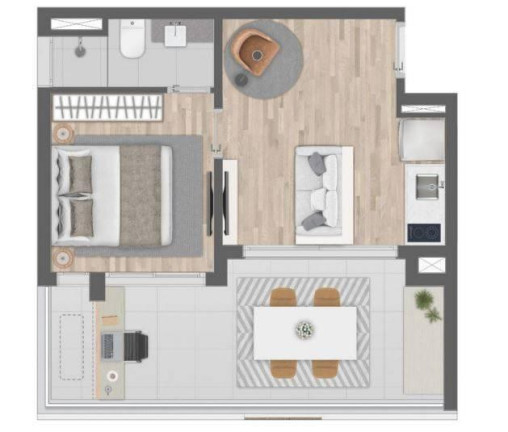 Imagem Apartamento com 1 Quarto à Venda, 42 m² Imagem Apartamento com 1 Quarto à Venda, 42 m²