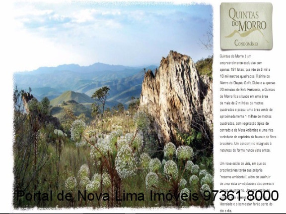 Terreno à Venda, 2.900 m² em Quintas Do Morro - Nova Lima