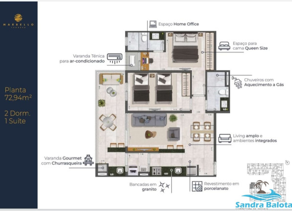 Imagem Apartamento com 2 Quartos à Venda, 70 m² em Tenório - Ubatuba