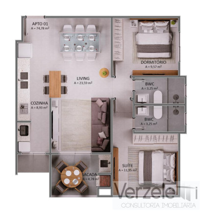 Imagem Imóvel com 2 Quartos à Venda, 74 m² em Praia Brava De Itajaí - Itajaí