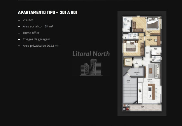 Imagem Apartamento com 2 Quartos à Venda, 90 m² em Praia Brava - Itajaí