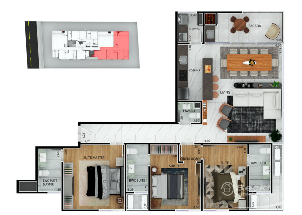 Imagem Apartamento com 3 Quartos à Venda, 113 m² em América - Joinville Imagem Apartamento com 3 Quartos à Venda, 113 m² em América - Joinville