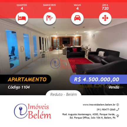 Apartamento com 4 Quartos à Venda, 720 m² em Reduto - Belém