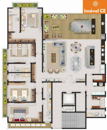 Imagem Apartamento com 4 Quartos à Venda, 252 m² em Aquiraz Imagem Apartamento com 4 Quartos à Venda, 252 m² em Aquiraz