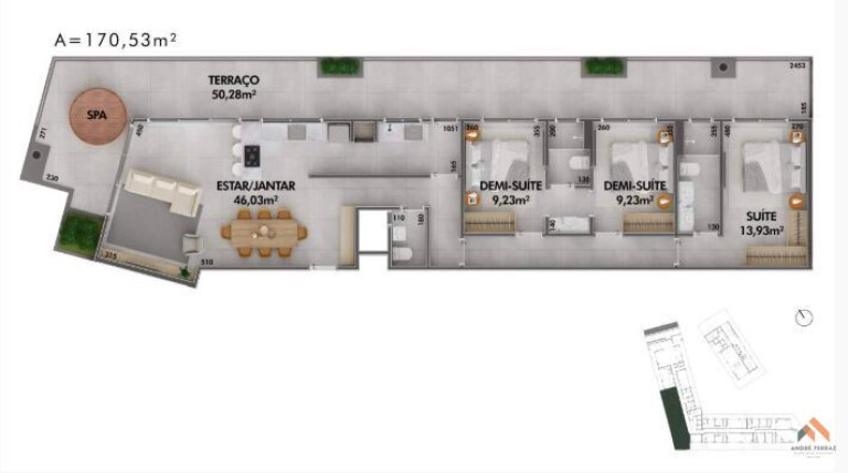 Apartamento com 3 Quartos à Venda, 170 m²