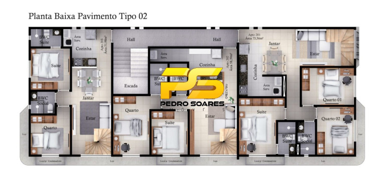 Apartamento com 2 Quartos à Venda, 52 m² em Bessa - João Pessoa