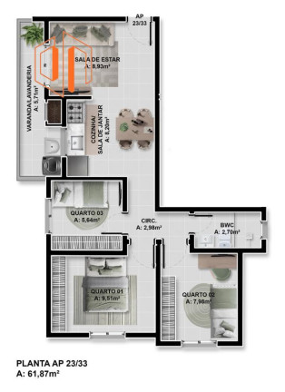 Imagem Apartamento com 3 Quartos à Venda, 61 m² em Santo Antônio - São José Dos Pinhais Imagem Apartamento com 3 Quartos à Venda, 61 m² em Santo Antônio - São José Dos Pinhais