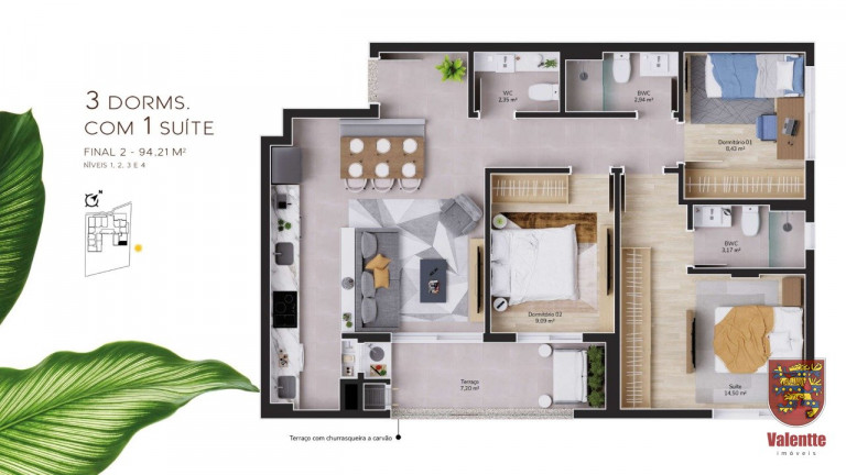 Imagem Apartamento com 3 Quartos à Venda, em Cacupé - Florianópolis Imagem Apartamento com 3 Quartos à Venda, em Cacupé - Florianópolis