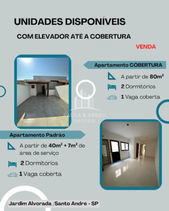 Imagem Apartamento com 2 Quartos à Venda, 40 m² em Jardim Alvorada - Santo André Imagem Apartamento com 2 Quartos à Venda, 40 m² em Jardim Alvorada - Santo André