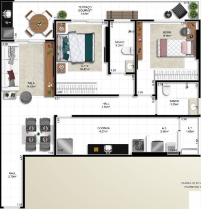 Imagem Apartamento com 2 Quartos à Venda, 81 m² em Guilhermina - Praia Grande