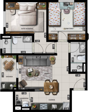 Imagem Apartamento com 3 Quartos à Venda, em Alvinópolis - Atibaia Imagem Apartamento com 3 Quartos à Venda, em Alvinópolis - Atibaia