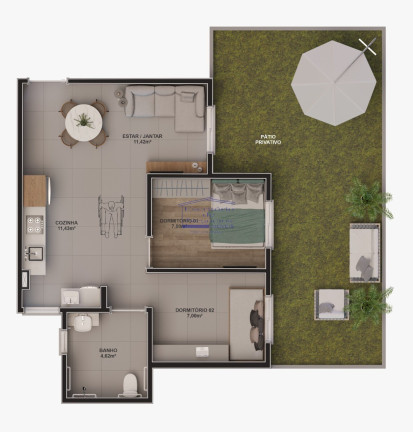 Imagem Imóvel com 2 Quartos à Venda, 45 m² em Guarujá - Porto Alegre Imagem Imóvel com 2 Quartos à Venda, 45 m² em Guarujá - Porto Alegre
