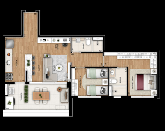 Imagem Apartamento com 2 Quartos à Venda, 100 m² em Parque Imperial - São Paulo