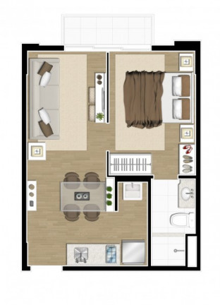 Imagem Apartamento com 1 Quarto à Venda, 32 m² em Portão - Curitiba Imagem Apartamento com 1 Quarto à Venda, 32 m² em Portão - Curitiba