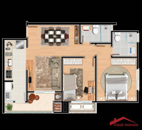 Imagem Apartamento com 2 Quartos à Venda, 116 m² em América - Joinville Imagem Apartamento com 2 Quartos à Venda, 116 m² em América - Joinville