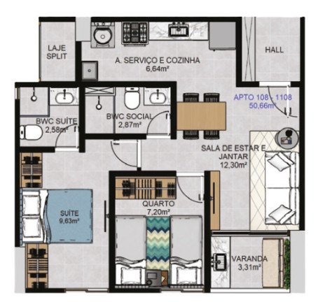 Imagem Apartamento com 2 Quartos à Venda, 50 m² em Torre - Recife