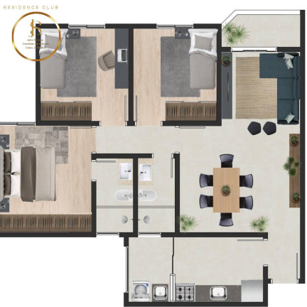 Imagem Apartamento com 3 Quartos à Venda, 77 m² em Calegaris - Paulínia