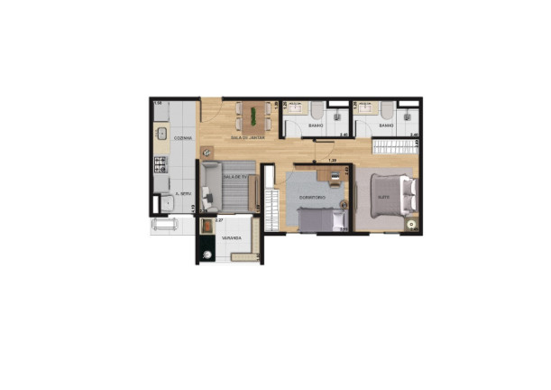 Imagem Imóvel com 2 Quartos à Venda, 56 m² em Jardim Das Colinas - Hortolândia Imagem Imóvel com 2 Quartos à Venda, 56 m² em Jardim Das Colinas - Hortolândia