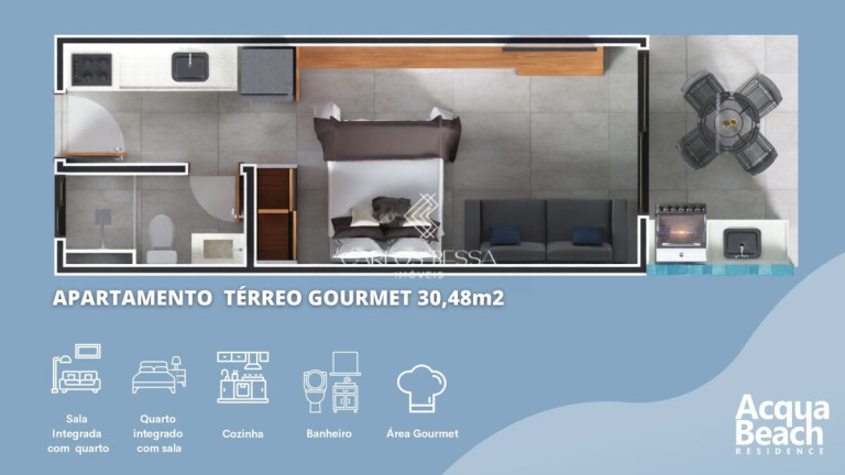 Imagem Apartamento com 1 Quarto à Venda, 31 m² em Centro - Tamandaré