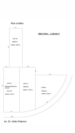 Terreno à Venda, 1.563 m² em Centro - Franca