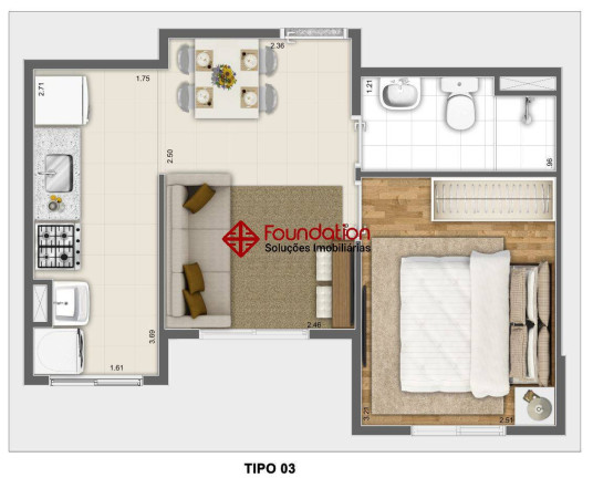 Imagem Apartamento com 2 Quartos à Venda, 46 m² em Jardim ísis - Cotia