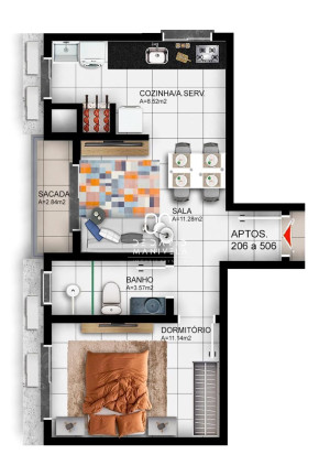 Imagem Apartamento com 1 Quarto à Venda, 46 m² em Camobi - Santa Maria Imagem Apartamento com 1 Quarto à Venda, 46 m² em Camobi - Santa Maria