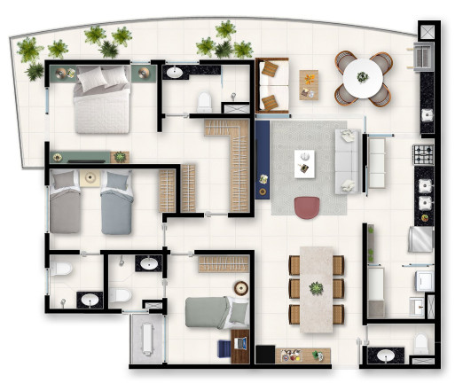 Imagem Apartamento com 3 Quartos à Venda, 120 m² em Centro - Eusébio Imagem Apartamento com 3 Quartos à Venda, 120 m² em Centro - Eusébio
