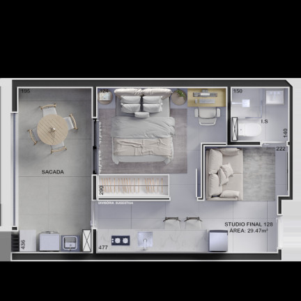 Imagem Imóvel com 1 Quarto à Venda, 25 m² em Boa Vista - Curitiba