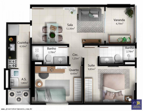 Imagem Apartamento com 2 Quartos à Venda, 58 m² em Jockey De Itaparica - Vila Velha