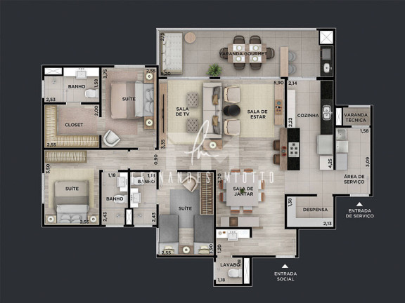 Imagem Apartamento com 3 Quartos à Venda, 141 m² em Terraço Vila Bela - Jundiaí