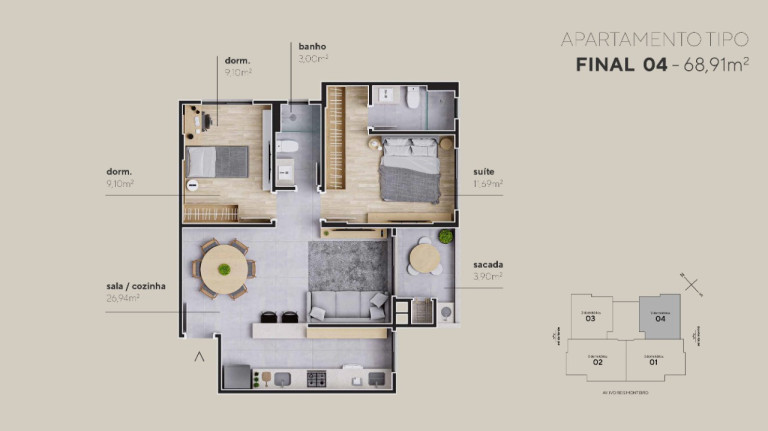 Imagem Apartamento com 2 Quartos à Venda, 68 m² em Floresta - São José