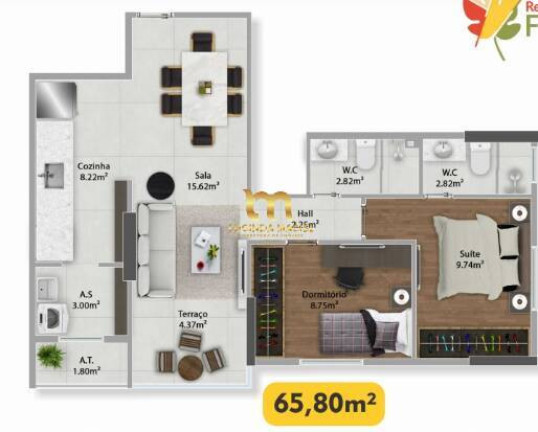 Imagem Apartamento com 2 Quartos à Venda, 65 m² em Guilhermina - Praia Grande