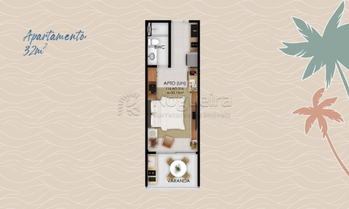Imagem Flat com 1 Quarto à Venda, 32 m² em Muro Alto - Ipojuca Imagem Flat com 1 Quarto à Venda, 32 m² em Muro Alto - Ipojuca