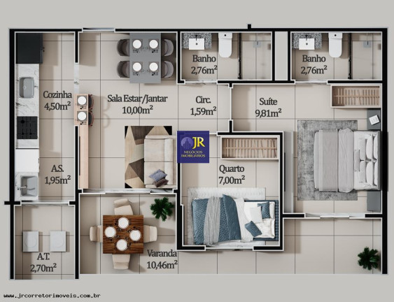 Imagem Imóvel com 3 Quartos à Venda, 83 m² em Praia De Itaparica - Vila Velha