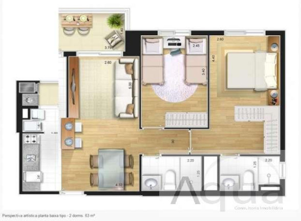 Imagem Apartamento com 2 Quartos à Venda, 59 m² em Campestre - Santo André