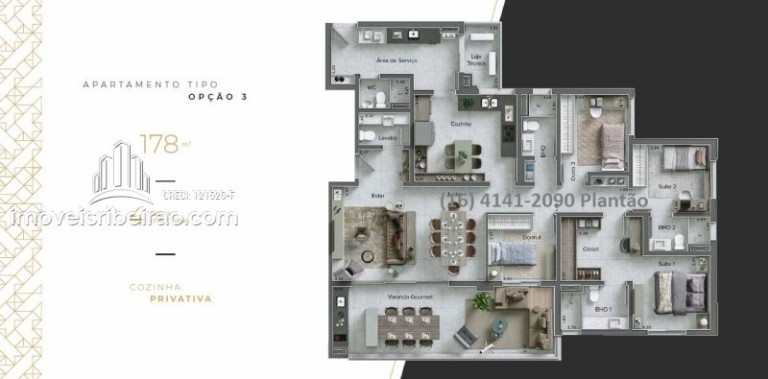 Imagem Apartamento com 3 Quartos à Venda, 178 m² em Bonfim Paulista - Ribeirão Preto Imagem Apartamento com 3 Quartos à Venda, 178 m² em Bonfim Paulista - Ribeirão Preto