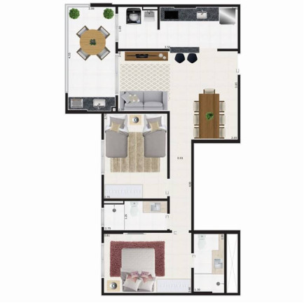 Imagem Apartamento com 2 Quartos à Venda, 76 m² em Guilhermina - Praia Grande