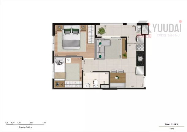 Imagem Apartamento com 2 Quartos à Venda, 38 m² em Vila Re - São Paulo