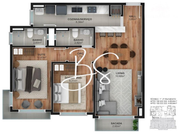 Imagem Apartamento com 2 Quartos à Venda, 72 m² em Piratini - Gramado Imagem Apartamento com 2 Quartos à Venda, 72 m² em Piratini - Gramado