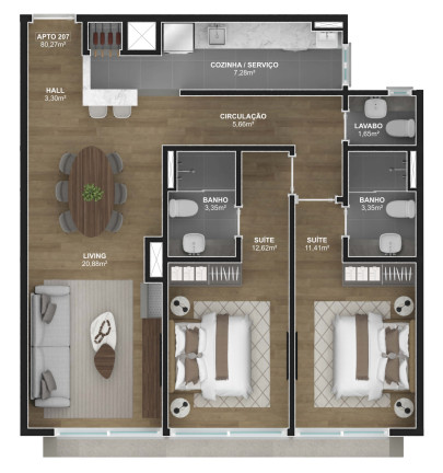 Imagem Apartamento com 2 Quartos à Venda, 80 m² em Floresta - Gramado